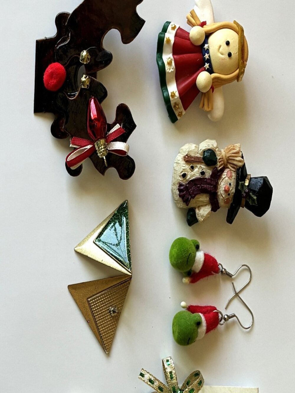 Colorful collection of Christmas pins & Earrings